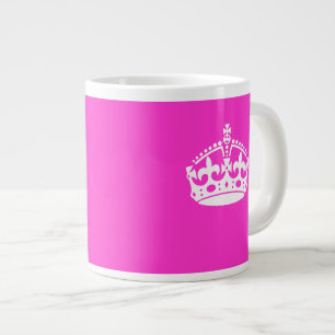 CALM CROWN Royal Icon auf Pink behalten Anpassen Jumbo-Tasse