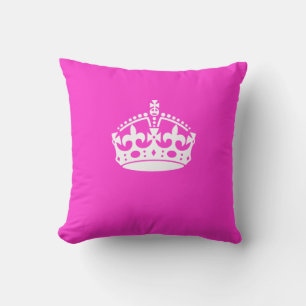 CALM CROWN Royal Icon auf Pink behalten Anpassen Kissen