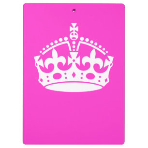CALM CROWN Royal Icon auf Pink behalten Anpassen Klemmbrett