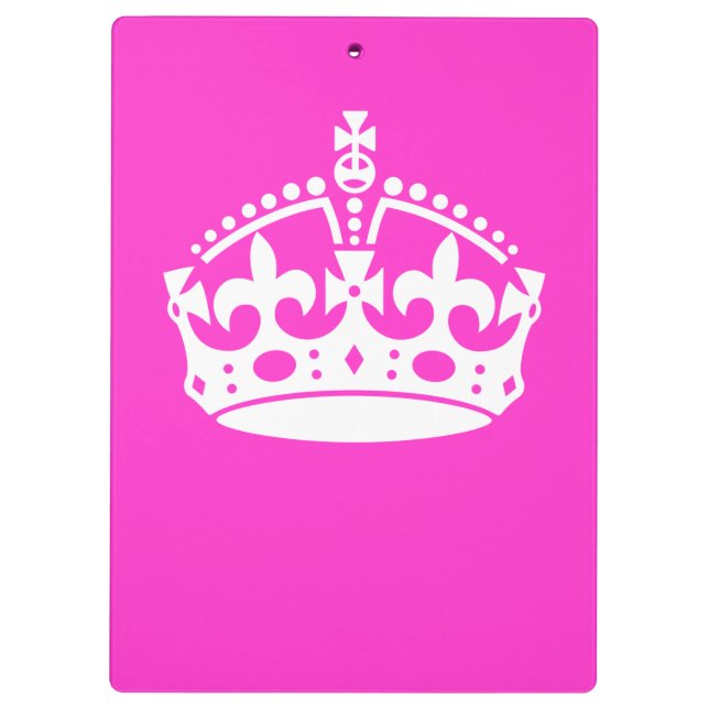 CALM CROWN Royal Icon auf Pink behalten Anpassen Klemmbrett (Rückseite)