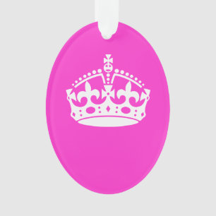 CALM CROWN Royal Icon auf Pink behalten Anpassen Ornament