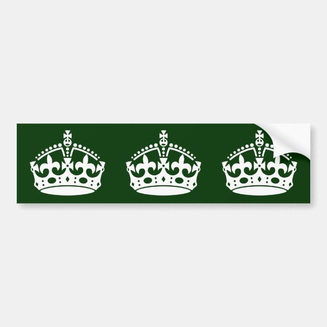 CALM-CROWN-Symbol auf der grünen Dekoration behalt Autoaufkleber (Vorne)