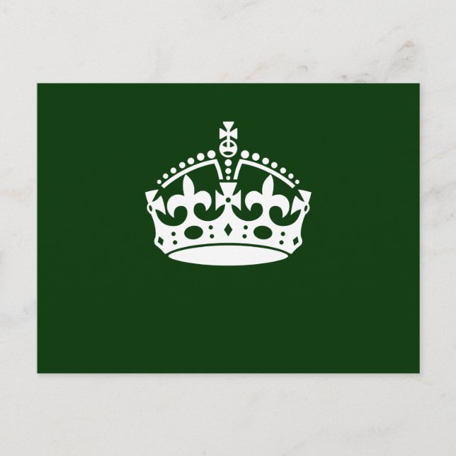 CALM-CROWN-Symbol auf der grünen Dekoration behalt Postkarte (Vorderseite)