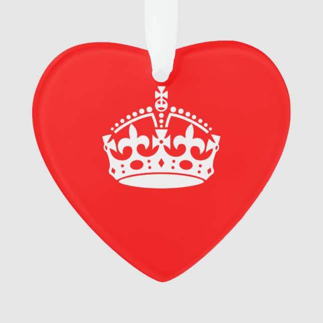 CALM CROWN Symbol auf Feuer rot behalten Anpassen Ornament (Vorderseite)