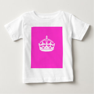 CALM-CROWN-Symbol auf Hot-Pink-Dekoration behalten Baby T-shirt