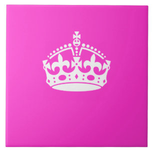 CALM-CROWN-Symbol auf Hot-Pink-Dekoration behalten Fliese
