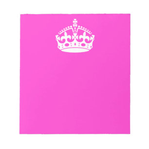 CALM-CROWN-Symbol auf Hot-Pink-Dekoration behalten Notizblock