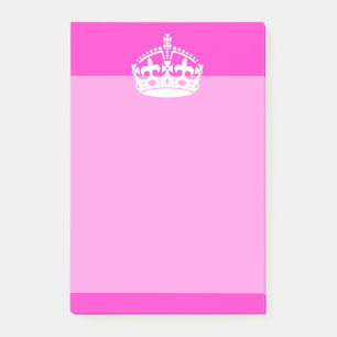 CALM-CROWN-Symbol auf Hot-Pink-Dekoration behalten Post-it Klebezettel