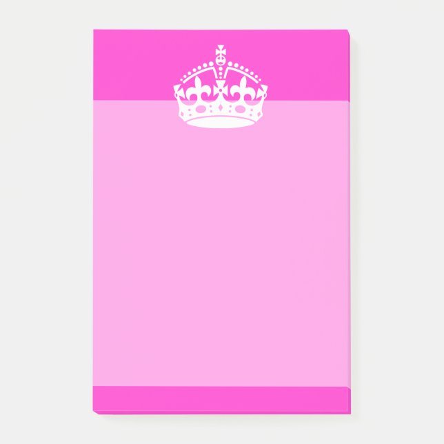 CALM-CROWN-Symbol auf Hot-Pink-Dekoration behalten Post-it Klebezettel (Vorderseite)