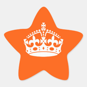 CALM-CROWN-Symbol auf Orange anpassen Stern-Aufkleber