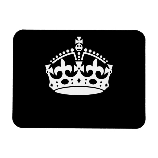 CALM-CROWN-Symbol auf Schwarz behalten Diese Einst Magnet (Horizontal)