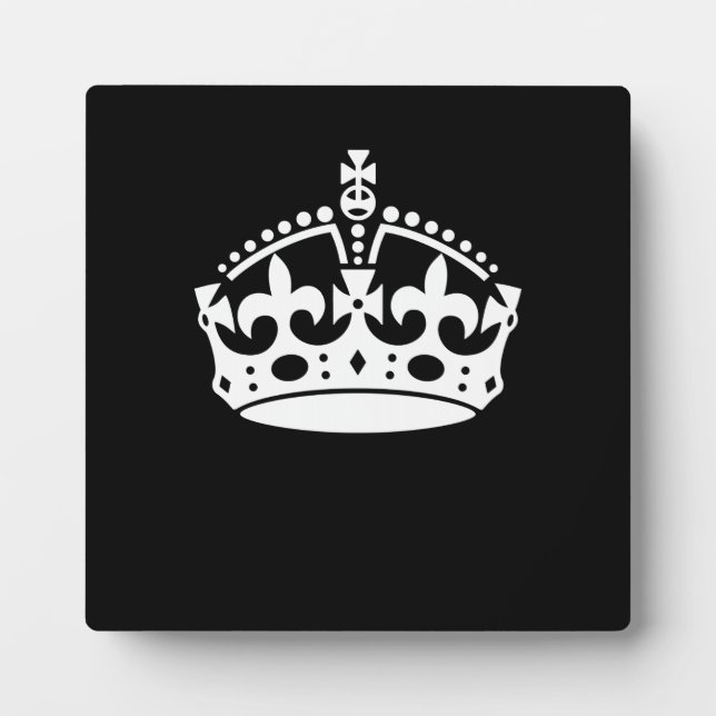 CALM-CROWN-Symbol auf Schwarz behalten Fotoplatte (Vorderseite)