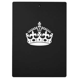 CALM-CROWN-Symbol auf Schwarz behalten Klemmbrett