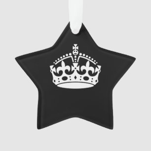 CALM-CROWN-Symbol auf Schwarz behalten Ornament