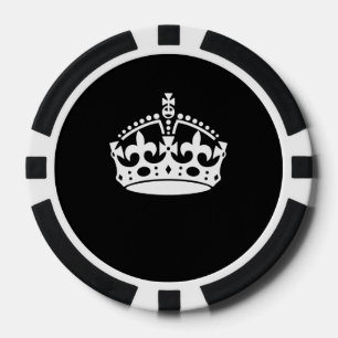 CALM-CROWN-Symbol auf Schwarz behalten Pokerchips