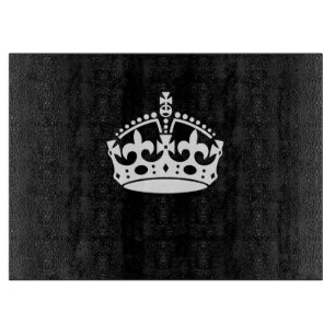 CALM-CROWN-Symbol auf Schwarz behalten Schneidebrett