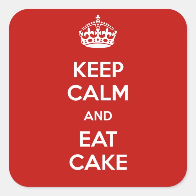 Calm & Eat Cake Sticker behalten (Vorderseite)