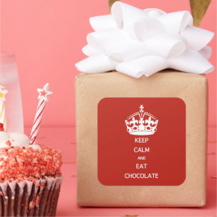 CALM-EAT-SCHOKOLADE behalten Quadratischer Aufkleber