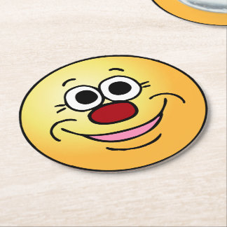 Calm Face Grumpey Runder Pappuntersetzer