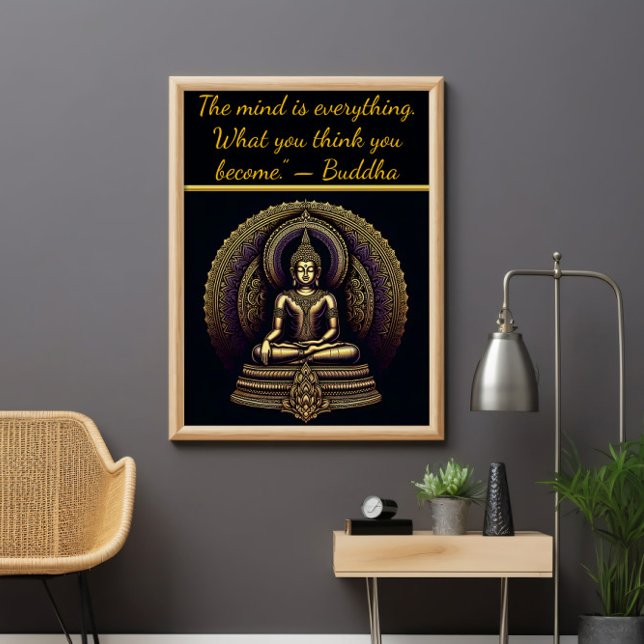 Calm gold Buddha in der Meditation Poster (Von Creator hochgeladen)