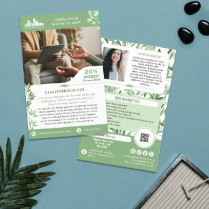 Calm Green Blätter Wellness Förderung Kleines Unte Flyer
