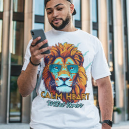 Calm Heart, Wild Roar – Lion Energy Motivational T T-Shirt