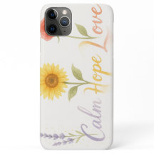 Calm Hope Liebe Floral iPhone Case mit Sunflower &