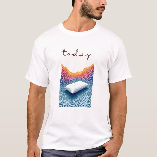 Calm Horizon Valley Line Art T-Shirt (Vorderseite)