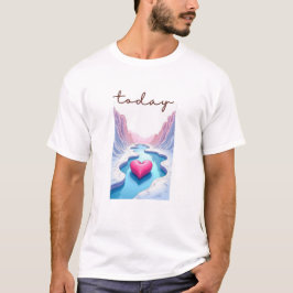 Calm Horizon Valley Line Art T-Shirt