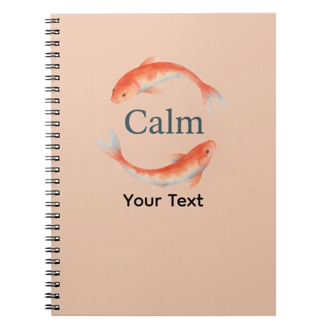 Calm Koi Fish Wasserfarbe Zen Circle Notizblock (Vorderseite)