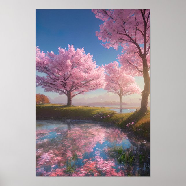 Calm Lake Sakura Poster (Vorne)