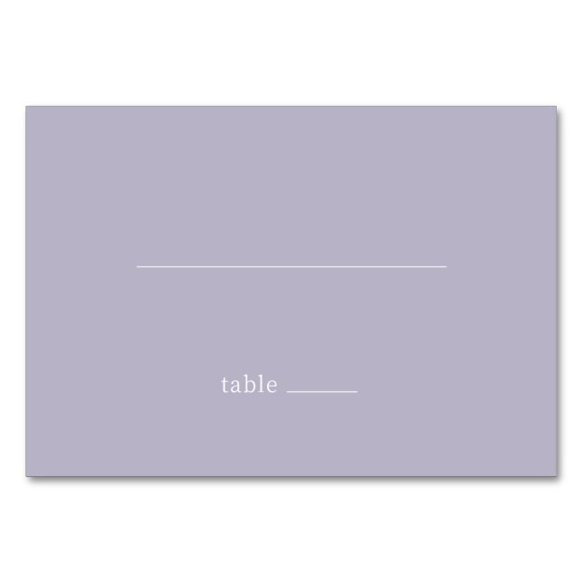 Calm Lavender Minimalist Table Number Tischnummer (Vorderseite)