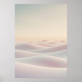 Calm light background with sand dunes poster