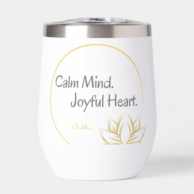 Calm Mind Joyful Heart Buddha Zitat (Vorderseite)