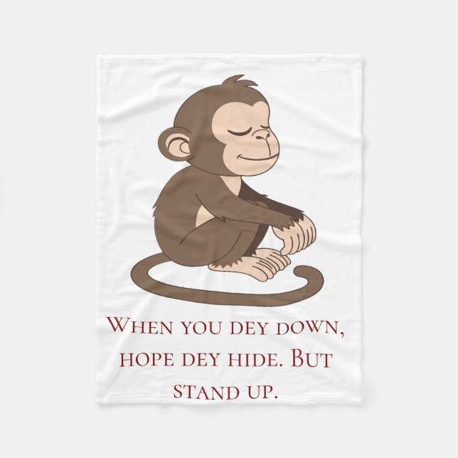 Calm Mind Monkey Fleece Blanket (Vorderseite)