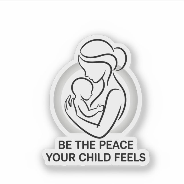Calm Mother and Baby Minimalist Mantra Aufkleber (Vorderseite)