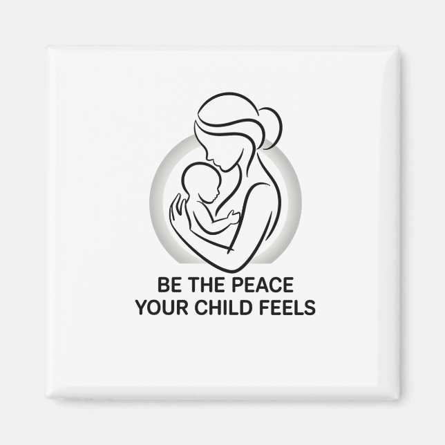 Calm Mother and Baby Minimalist Mantra Magnet (Vorne)