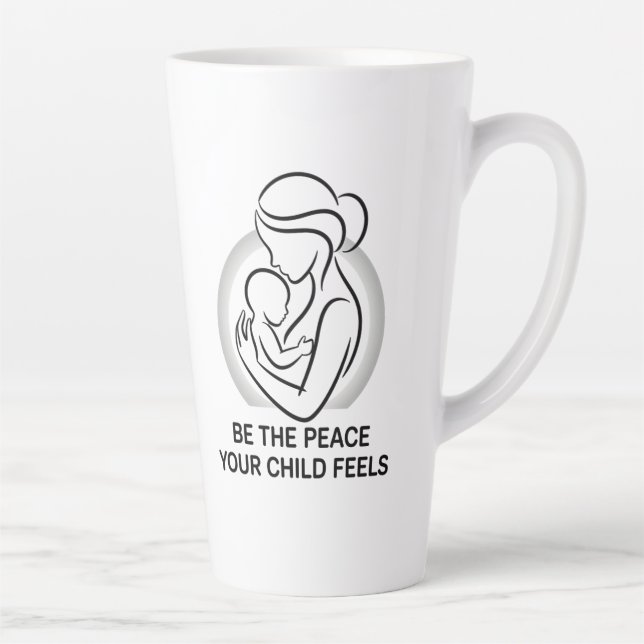 Calm Mother and Baby Minimalist Mantra Milchtasse (Rechts)
