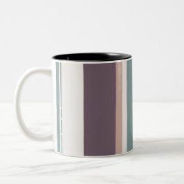 Calm Neutral Stripes – Modern Minimal Mug Zweifarbige Tasse