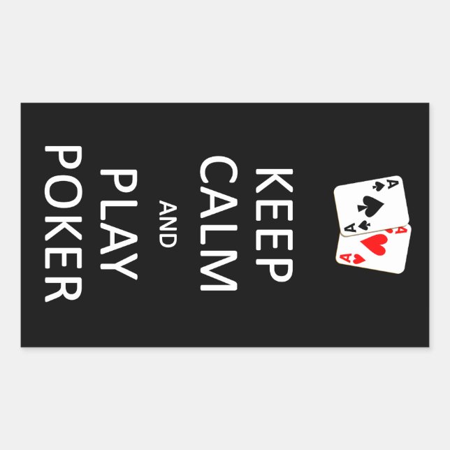 CALM- & PLAY-POKER-Aufkleber behalten Rechteckiger Aufkleber (Vorderseite)