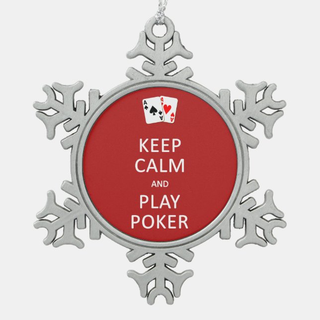 CALM & PLAY POKER-Sonderverzierung behalten Schneeflocken Zinn-Ornament (Vorderseite)