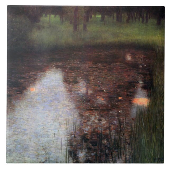 Calm Pond auf Kammerburg, Gustav Klimt Fliese (Vorderseite)
