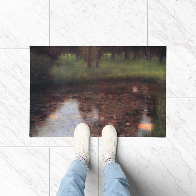 Calm Pond auf Kammerburg, Gustav Klimt Fußmatte (Indoor)