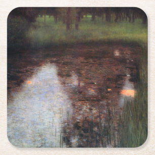 Calm Pond auf Kammerburg, Gustav Klimt Rechteckiger Pappuntersetzer