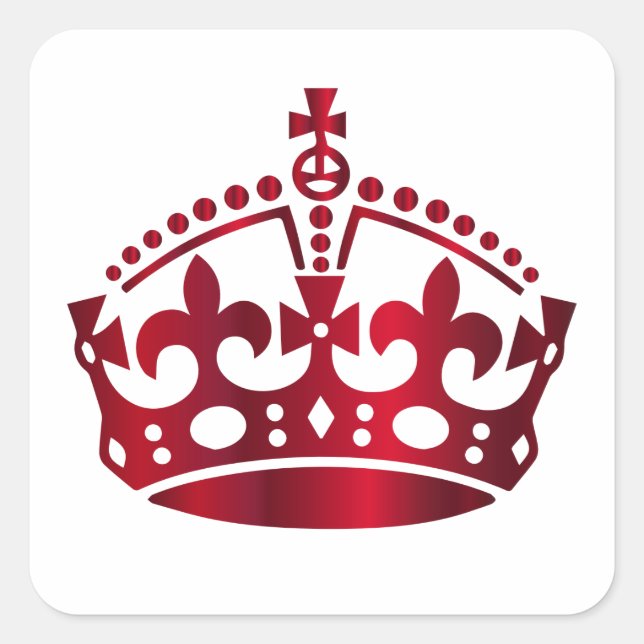 Calm Red Crown behalten - Hintergrund ändern Quadratischer Aufkleber (Vorderseite)