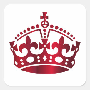 Calm Red Crown behalten - Hintergrund ändern Quadratischer Aufkleber
