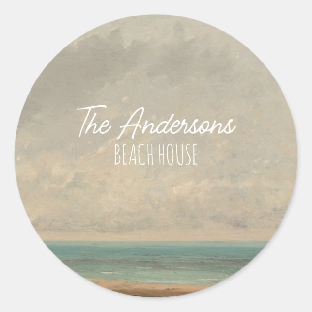 Calm Sea 1866 Gustave Courbet National Gallery Runder Aufkleber (Vorderseite)