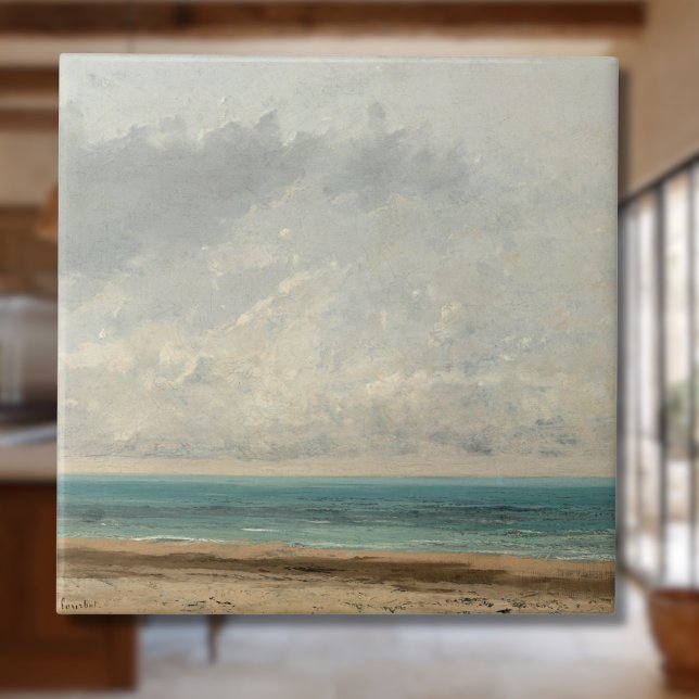 Calm Sea - Gustave Courbet Fliese (Von Creator hochgeladen)
