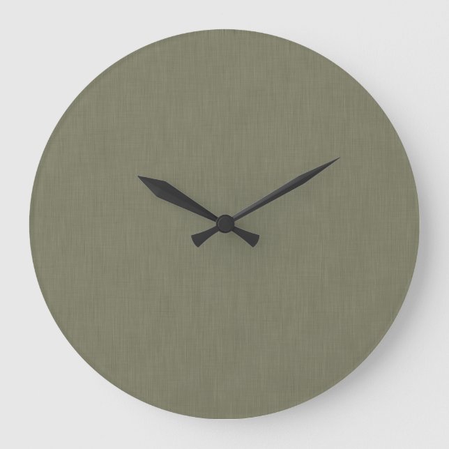 Calm & simple olive green textured background  große wanduhr (Vorderseite)