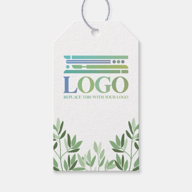 Calm Soft Greenery Verlasst Ihr Logo und Social Me Geschenkanhänger (Vorderseite)